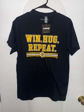 BreakingT Boston Bruins 'Win. Hug. Repeat.' Graphic T-Shirt